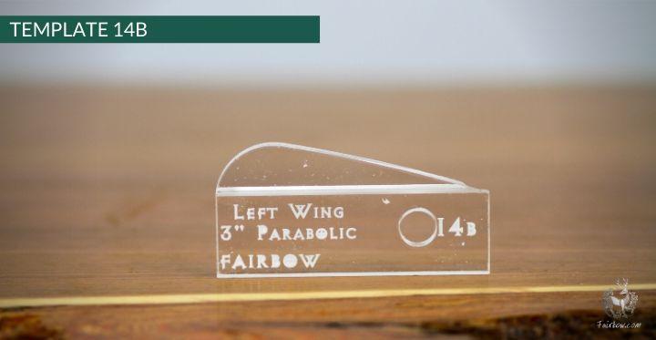 FEATHER CUTTING TEMPLATE PRE-GLUE (1-40)-Tool-Fairbow-Left wing-Parabolic 3" no.14-Fairbow