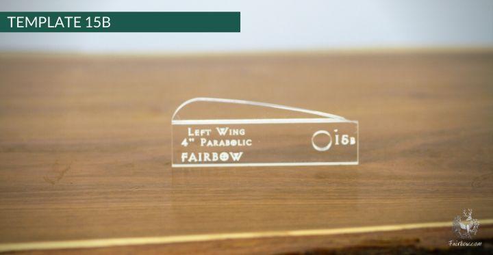 FEATHER CUTTING TEMPLATE PRE-GLUE (1-40)-Tool-Fairbow-Left wing-Parabolic 4" no.15-Fairbow