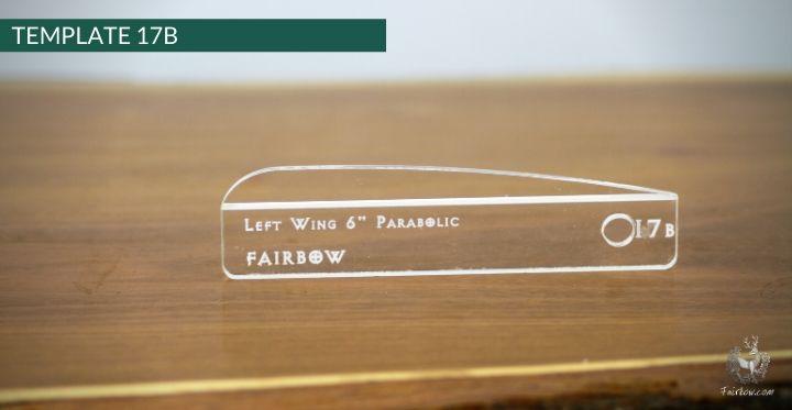 FEATHER CUTTING TEMPLATE PRE-GLUE (1-40)-Tool-Fairbow-Left wing-Parabolic 6" no.17-Fairbow