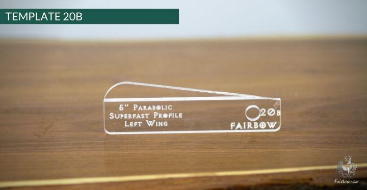 FEATHER CUTTING TEMPLATE PRE-GLUE (1-40)-Tool-Fairbow-Left wing-Parabolic super fast 5" no. 20-Fairbow