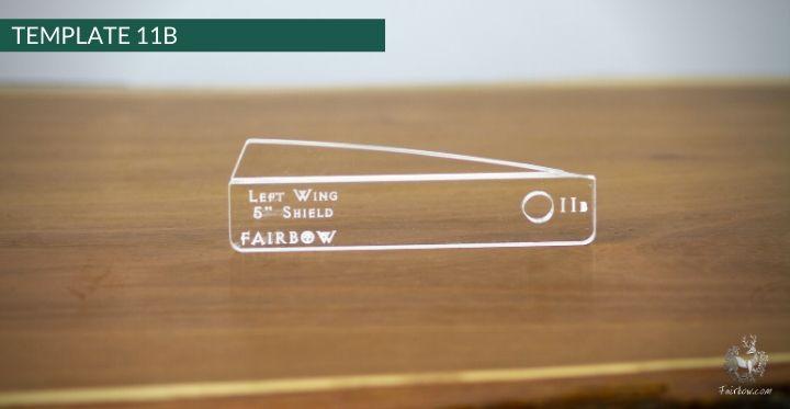FEATHER CUTTING TEMPLATE PRE-GLUE (1-40)-Tool-Fairbow-Left wing-Shield 5" no.11-Fairbow