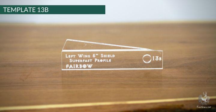 FEATHER CUTTING TEMPLATE PRE-GLUE (1-40)-Tool-Fairbow-Left wing-Super fast profile 5" no. 13-Fairbow