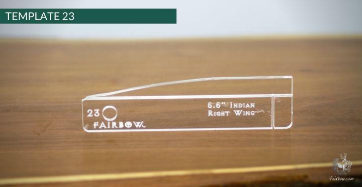 FEATHER CUTTING TEMPLATE PRE-GLUE (1-40)-Tool-Fairbow-Right wing-Indian 5.5" no.23-Fairbow