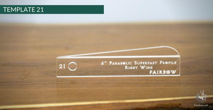 FEATHER CUTTING TEMPLATE PRE-GLUE (1-40)-Tool-Fairbow-Right wing-Parabolic super fast 6" no.21-Fairbow