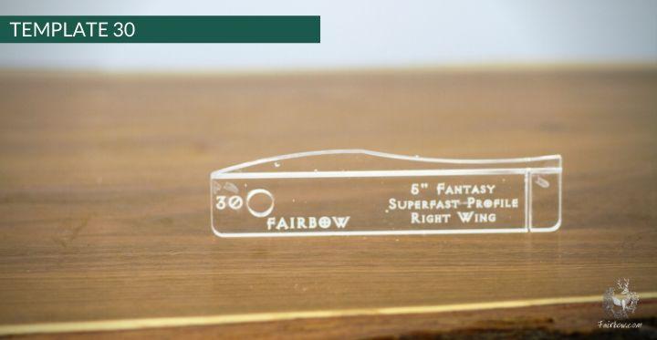 FEATHER CUTTING TEMPLATE PRE-GLUE (1-40)-Tool-Fairbow-Right wing-SF fantasy Legolas 5" no.30-Fairbow