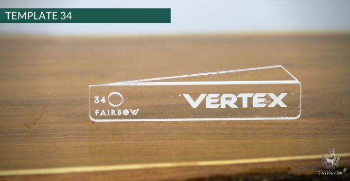 FEATHER CUTTING TEMPLATE PRE-GLUE (1-40)-Tool-Fairbow-Right wing-Vertex no.34-Fairbow