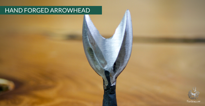 FORKED HUNTING ARROWHEAD 12.5 MM HAND FORGED-arrow point-Fairbow-Fairbow