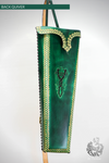 GREEN BACK QUIVER WITH STAMPED CELTIC DESIGN-Quiver-Fairbow-Fairbow