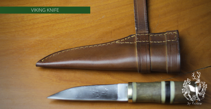 HANDFORGED VIKING KNIFE WITH SCABBARD AND BRASS POMMEL AND BOLSTER 5-Knife-Fairbow-Fairbow