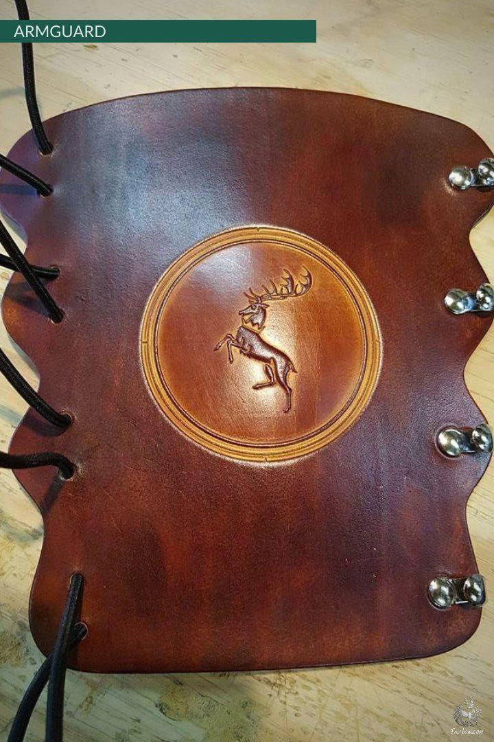LEATHER ARMGUARD WITH CARVING-Protection-Fairbow-Fairbow