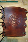 LEATHER ARMGUARD WITH CARVING-Protection-Fairbow-Fairbow