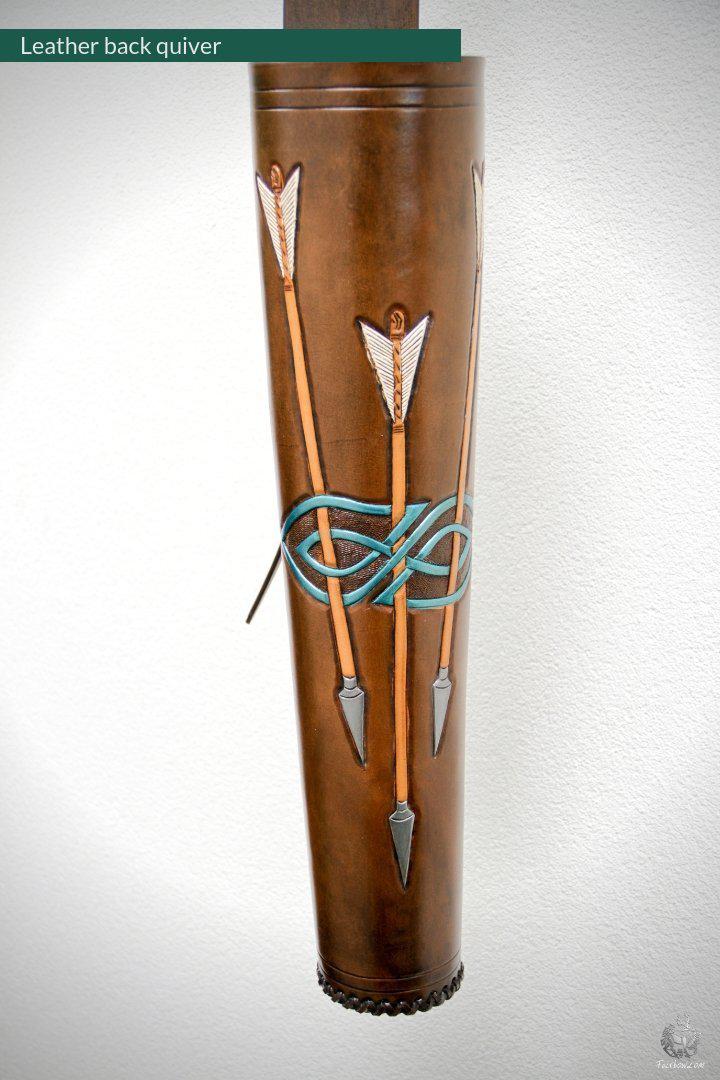 LEATHER BACK QUIVER WITH ARROWS DESIGN-Quiver-Fairbow-Fairbow