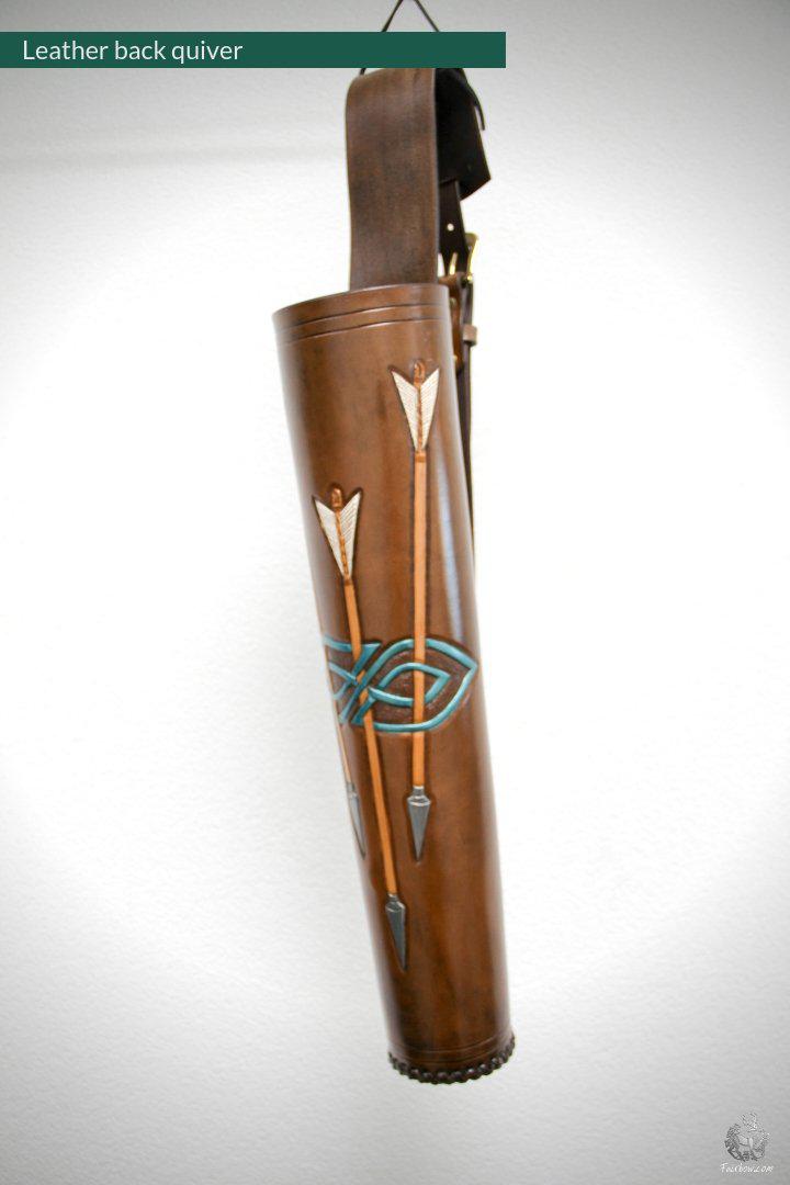 LEATHER BACK QUIVER WITH ARROWS DESIGN-Quiver-Fairbow-Fairbow