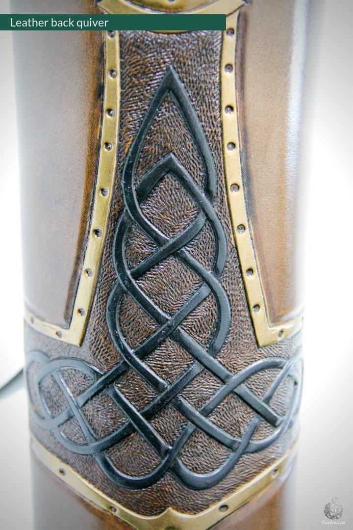 LEATHER BACK QUIVER WITH HAMMER OF THOR DESIGN-Quiver-Fairbow-Fairbow