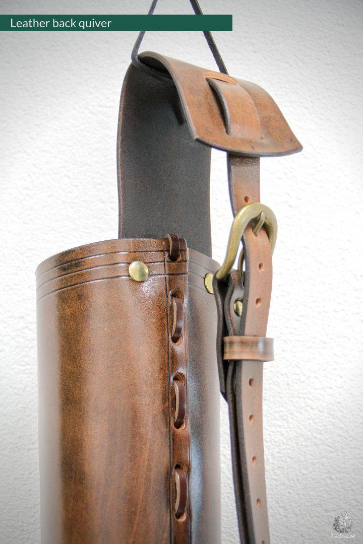 LEATHER BACK QUIVER WITH HAMMER OF THOR DESIGN-Quiver-Fairbow-Fairbow