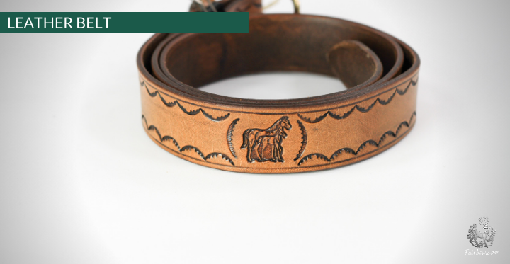 LEATHER BELT WITH ORNAMENTS / CARVING-leather-Roo-Fairbow