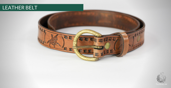 LEATHER BELT WITH ORNAMENTS / CARVING-leather-Roo-Fairbow