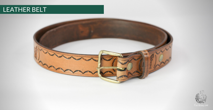 LEATHER BELT WITH ORNAMENTS / CARVING-leather-Roo-Fairbow