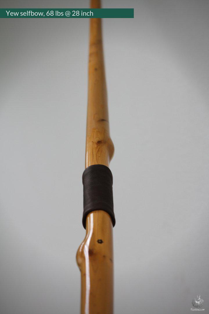 SELF YEW ENGLISH LONGBOW, WARBOW, 68 LBS 28 INCH Fairbow
