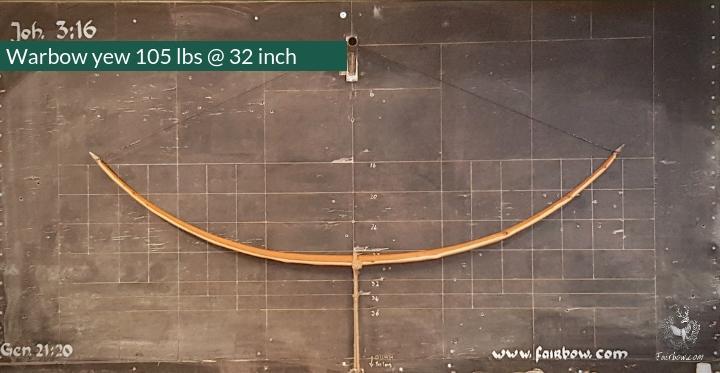 SELF YEW ENGLISH LONGBOW, WARBOW, 85 LBS @ 28 INCH, 105@32 INCH-Bow-Fairbow-Fairbow