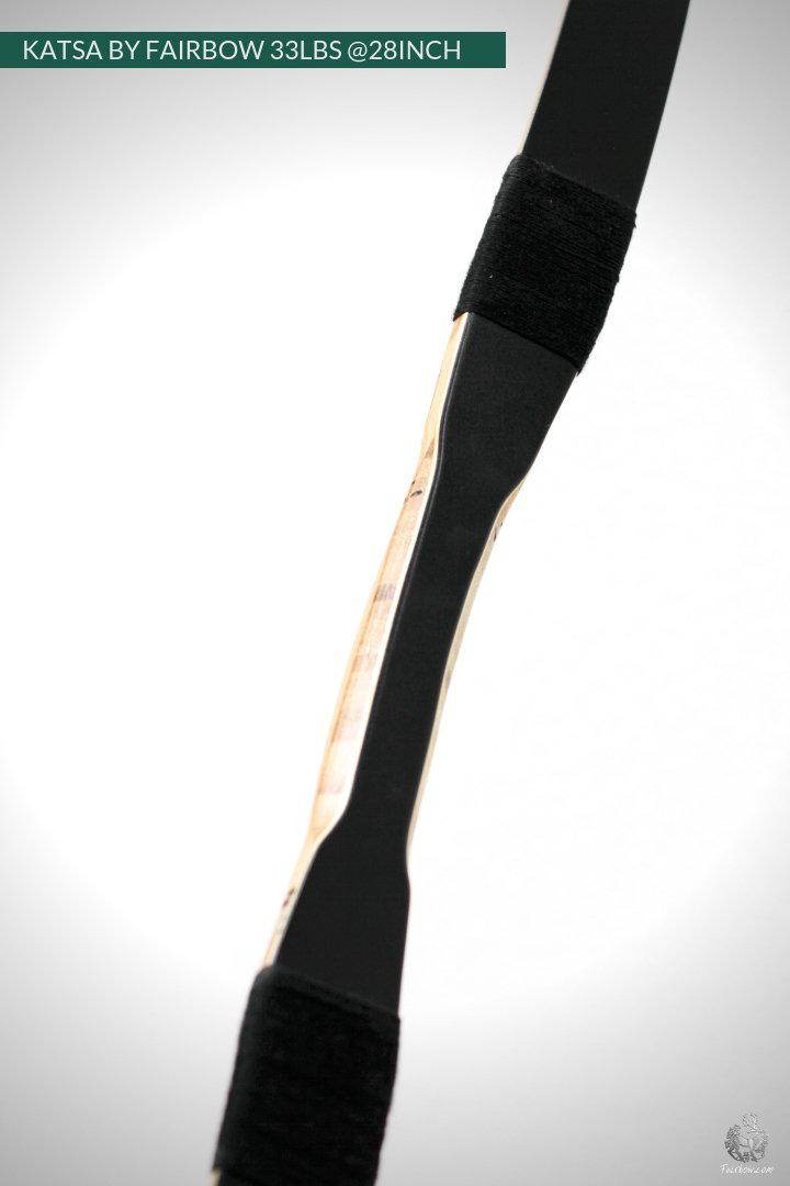 THE KATSA BOW, 30 lbs at 28 inch BLACK AND WHITE GLASS WITH SEA BLACK NOCKS-Bow-Fairbow-Fairbow