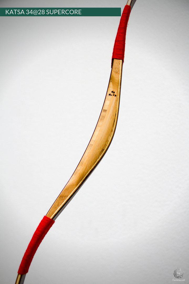 THE KATSA BOW, 34 LBS @ 28 INCH BROWN GLASS WITH FIERY RED NOCKS-Bow-Fairbow-Fairbow