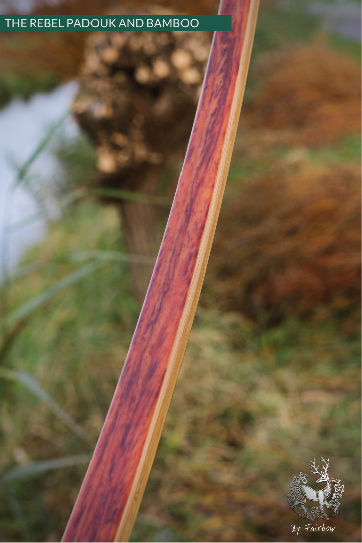 THE REBEL BOW 44@28 CLEAR GLASS, BAMBOO AND PADOUK FINISH LH-Bow-Fairbow-Fairbow