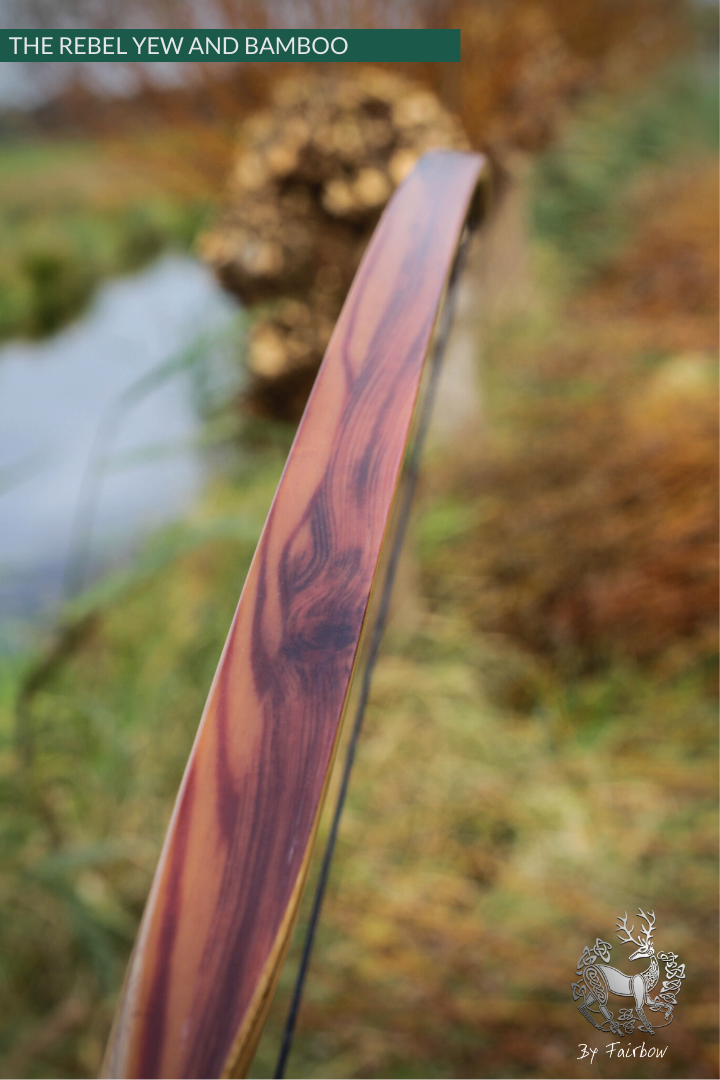 THE REBEL BOW 44@28 CLEAR GLASS, BAMBOO AND YEW FINISH-Bow-Fairbow-Fairbow