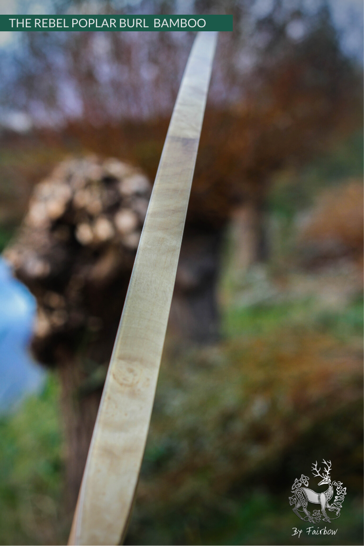 THE REBEL BOW 48@28 CLEAR AND WHITE GLASS, BAMBOO AND POPLAR BURL-Bow-Fairbow-Fairbow