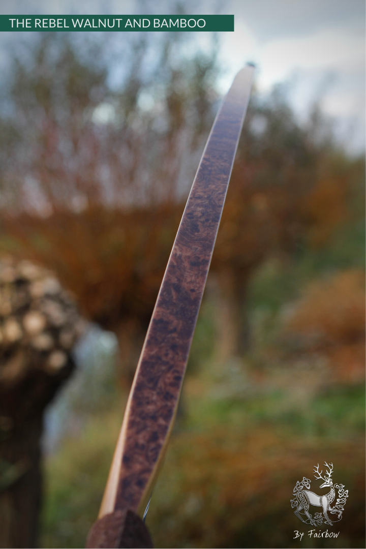 THE REBEL BOW WITH BACKSET 51@28 CLEAR GLASS, BAMBOO AND WALNUT-Bow-Fairbow-Fairbow