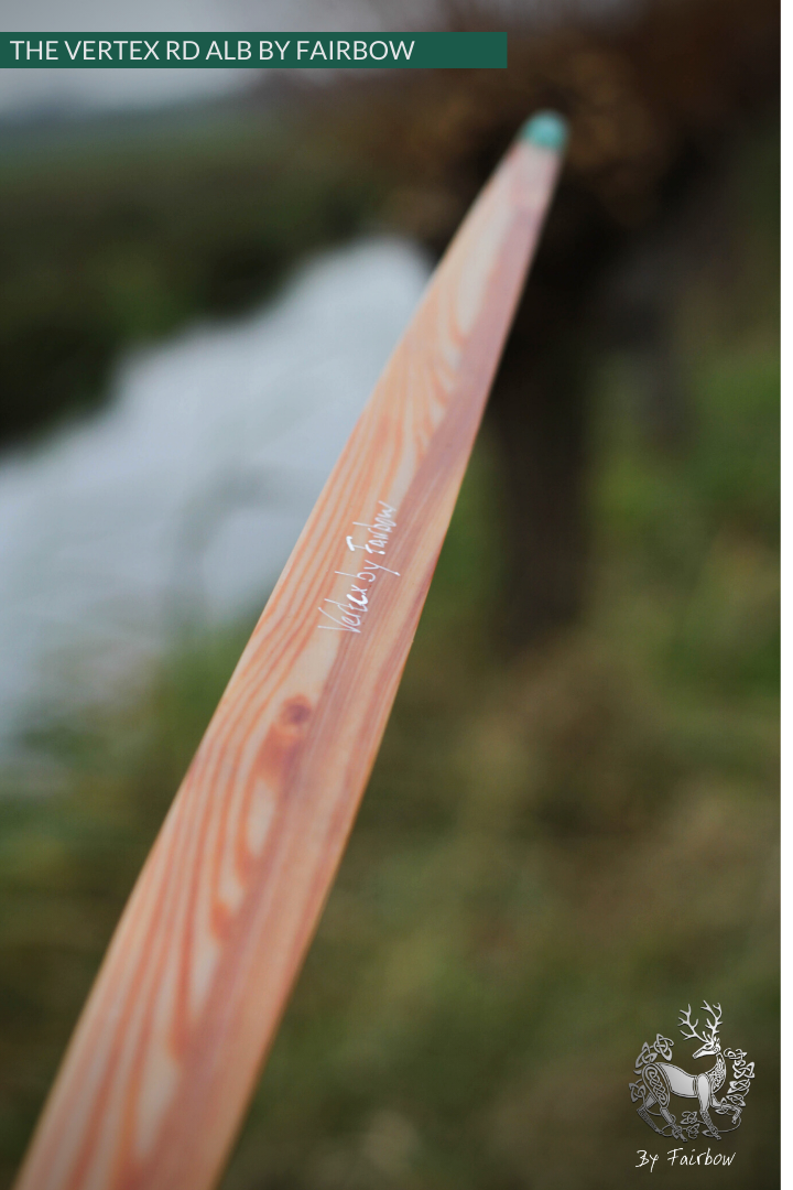 THE VERTEX BOW R-D 64" BLACK LIMBA, BAMBOO-GLASS 39 LBS @ 28 INCH RH-Bow-Fairbow-Fairbow