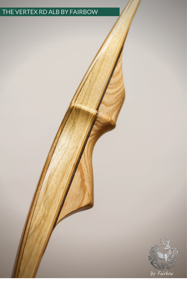 THE VERTEX BOW R-D 64" BLACK LIMBA, BAMBOO-GLASS 41 LBS @ 28 INCH RH-Bow-Fairbow-Fairbow