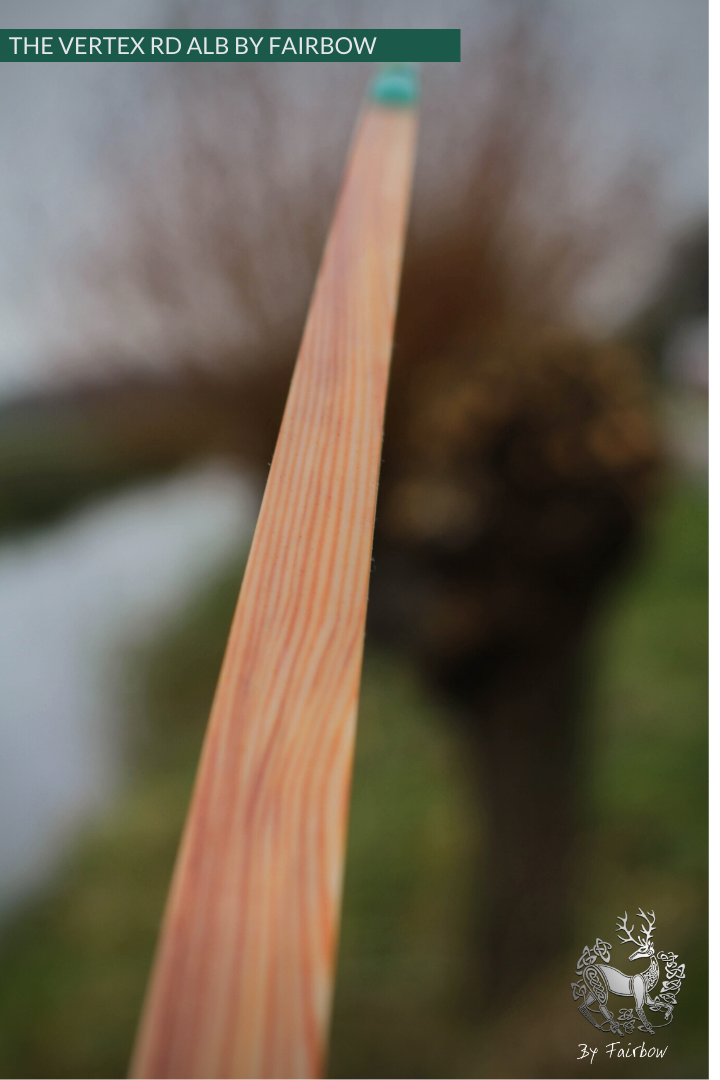 THE VERTEX BOW R-D 64" BLACK LIMBA, BAMBOO-GLASS 41 LBS @ 28 INCH RH-Bow-Fairbow-Fairbow