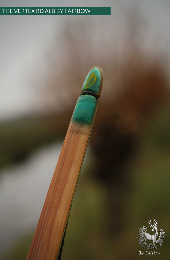 THE VERTEX BOW R-D 64" BLACK LIMBA, BAMBOO-GLASS 41 LBS @ 28 INCH RH-Bow-Fairbow-Fairbow