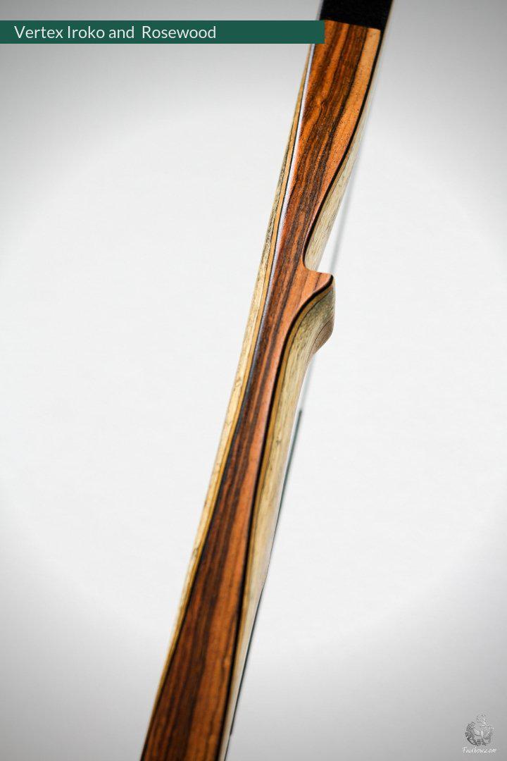 THE VERTEX BOW R-D 68" IROKO AND BLACK BAMBOO-GLASS 26 LBS @ 28 INCH RH-Bow-Fairbow-Fairbow