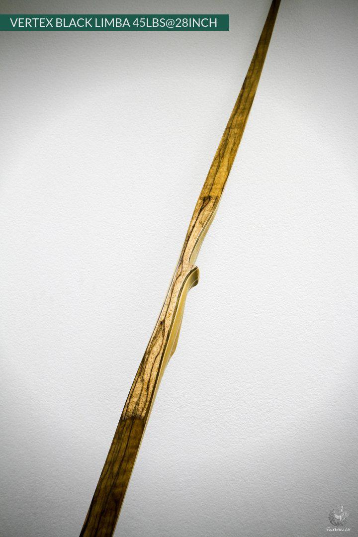 Vertex, 45 lbs Reflex deflex American Longbow, Black Limba and Bamboo-Bow-Fairbow-Fairbow