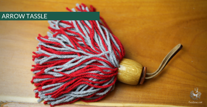 WOOD N WOOL TASSLE, IN CASE YOUR ARROWS GET SMUDGED-Sundries-Fairbow-Red and grey-Fairbow